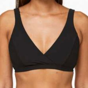 Lululemon Bikini Top Women’s Clear Waters Size 6 Black Wireless Removable Pads
